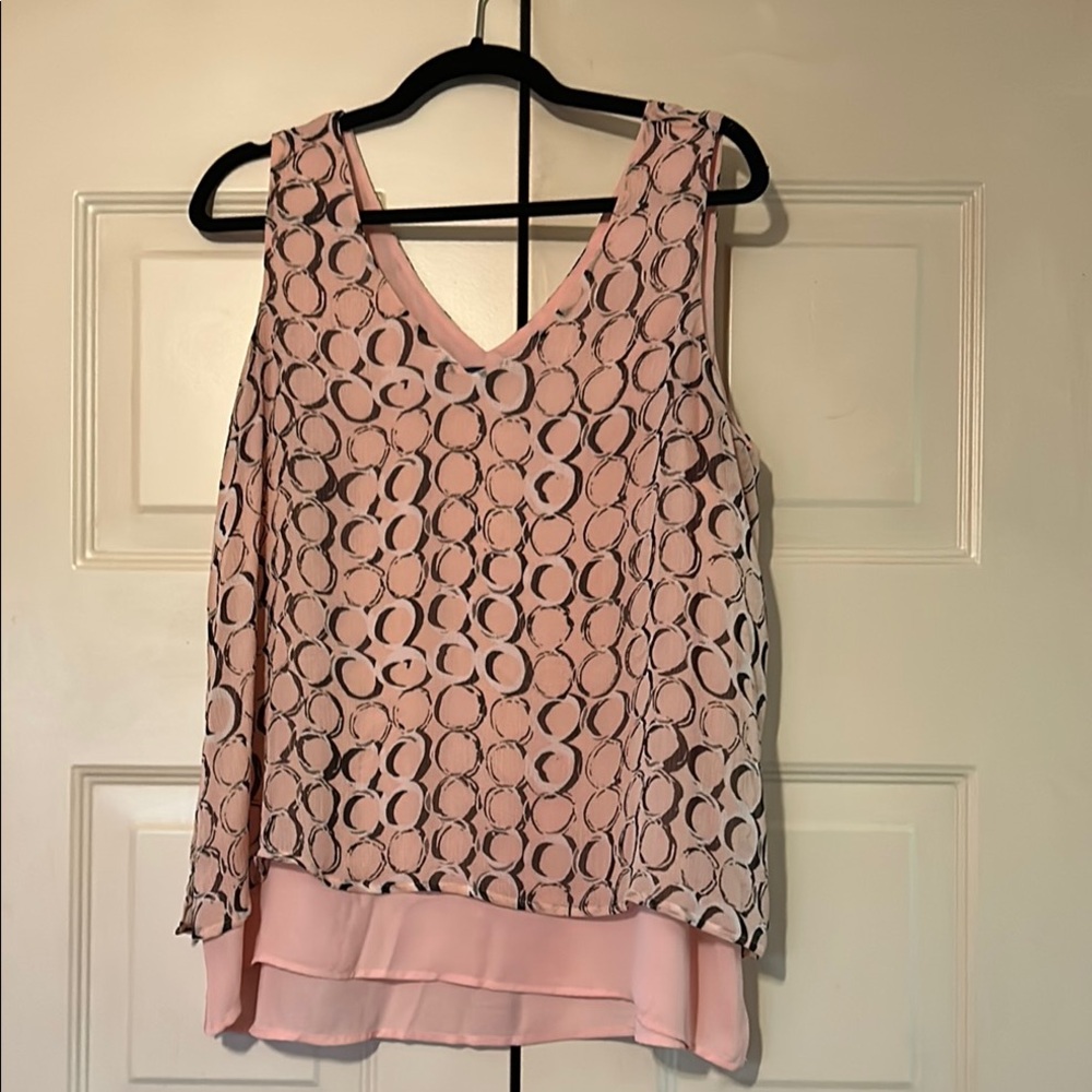 Apt. 9 Peach and Black Floral Top